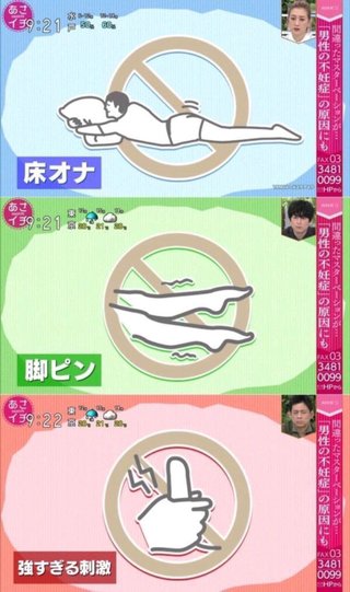 NHK「男性不妊症になりうる3つのマスターベーションはこれです」