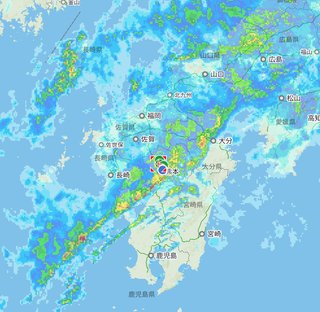 今、九州に現れた線状降水帯