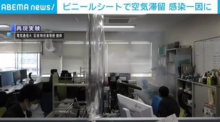ビニールシートが感染の一因に　換気に悪影響