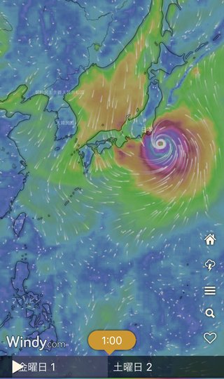 来週末、台風みたいだよ。