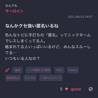 なんかクセ強い匿名いるね