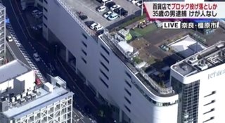 近鉄百貨店屋上からブロック投下　男逮捕【奈良県橿原市】殺人未遂の疑い