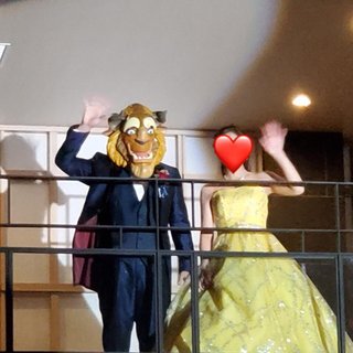 美女と野獣の格好して結婚式挙げる人