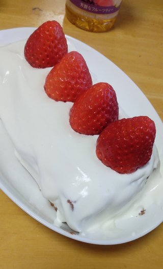 息子とケーキつくりをしました♪