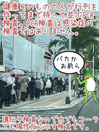 諸悪の根源のPCR検査直ちに中止する様にしましょう