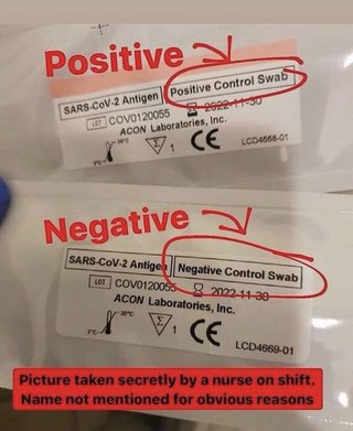NHKテレビの感染者報道は嘘。 ＰＣＲキッドにPOSITIVEかNEGATIVEと書いてww 