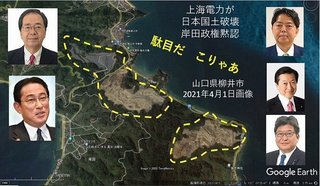 【話題】『上海電力が山口県岩国市でメガソーラー設置している有名な話。環境と動物の生態系破壊