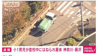 父親の車降りた直後にトラックにはねられ…小学1年男児が意識不明の重体　神奈川・藤沢