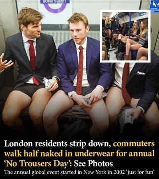 「ノーパンツデー」今年も開催 英ロンドン 2023年1月9日   ロンドン/英国 