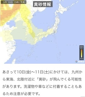花粉がー←わかる　黄砂がー←？