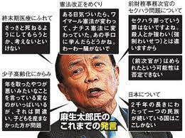 極右ファシスト自民党議員がまた暴言　麻生太郎　少子化の最大の要因は「晩婚化」と暴言
