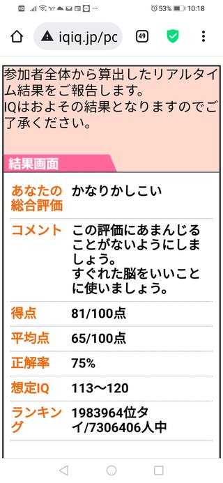 IQが低いかも。調べたことある人いる？