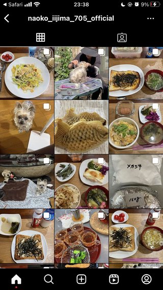 飯島直子さんのSNS は食べ物の写真ばかり…