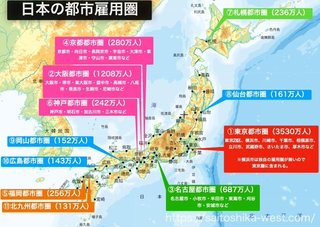 関西の経済って凄くない？三県の独立した都市圏がある