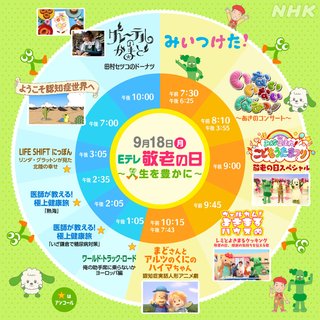 【Eテレ】明日「敬老の日」　幅広い世代に向けて特集番組やアニメ番組を集中編成