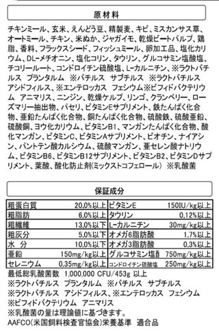 コストコのカークランドのドックフードの成分が優秀