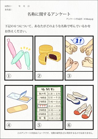 アレらの名前アンケート