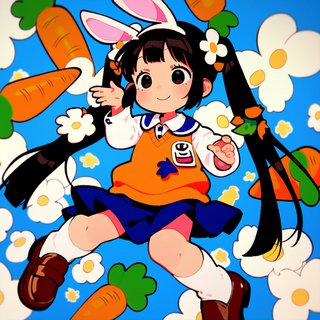 【画像あり】ウサギの女の子「メイベルちゃん」のAIイラスト