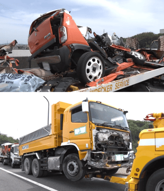 対向線はみ出した大型トラックと軽自動車が正面衝突　28歳女性死亡