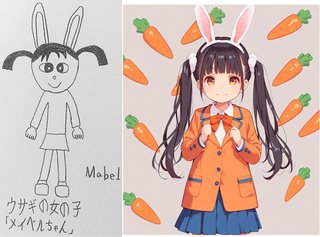 【アンケート】ウサギの女の子「メイベルちゃん」vsAI版「メイベルちゃん」、どっちがかわいい！？