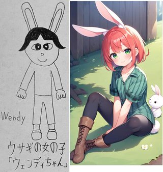 【アンケート】ウサギの女の子「メイベルちゃん」vsAI版「メイベルちゃん」、どっちがかわいい！？