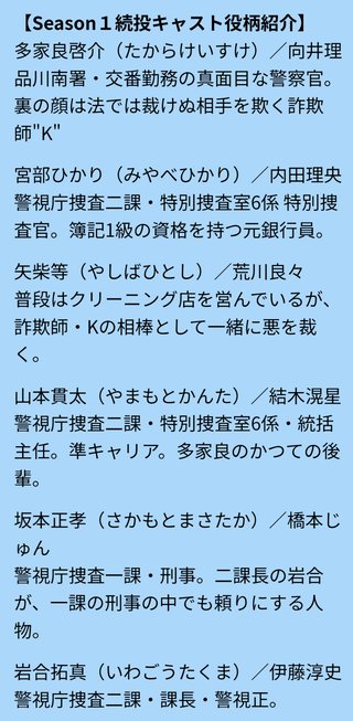 テレ東系『ダブルチート 偽りの警官 Season1』