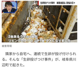 “生卵投げつけ女”による4年間毎日続いた嫌がらせ「1日2パック」「原因わからず」