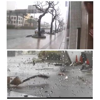 台風時の沖縄と近畿の道路の違い、一目瞭然！