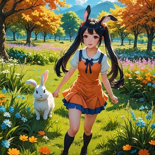 【画像あり】ウサギの女の子「メイベルちゃん」のAIイラストを作ってみました！