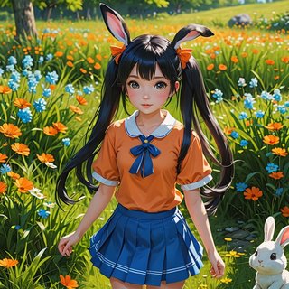 【画像あり】ウサギの女の子「メイベルちゃん」のAIイラストを作ってみました！