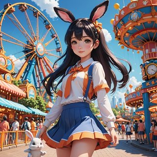 【画像あり】ウサギの女の子「メイベルちゃん」のAIイラストを作ってみました！