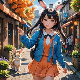 【画像あり】ウサギの女の子「メイベルちゃん」のAIイラストを作ってみました！