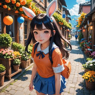 【画像あり】ウサギの女の子「メイベルちゃん」のAIイラストを作ってみました！