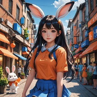 【画像あり】ウサギの女の子「メイベルちゃん」のAIイラストを作ってみました！