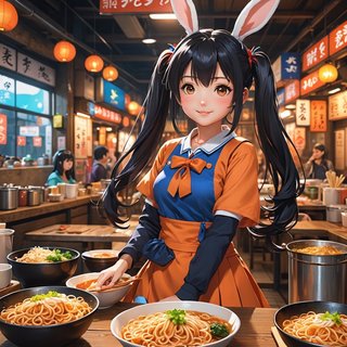 【画像あり】ウサギの女の子「メイベルちゃん」のAIイラストを作ってみました！