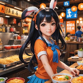 【画像あり】ウサギの女の子「メイベルちゃん」のAIイラストを作ってみました！