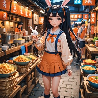 【画像あり】ウサギの女の子「メイベルちゃん」のAIイラストを作ってみました！