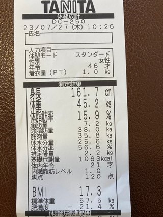 身長162cm体重44キロです