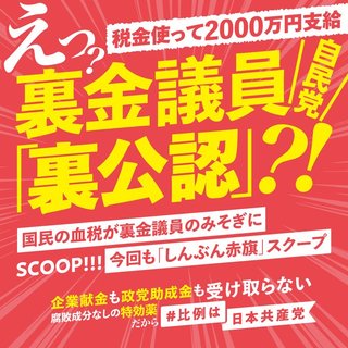 自民、裏金非公認議員に政党助成金2000万円を支給　「政党支部の活動費」と釈明も・・・
