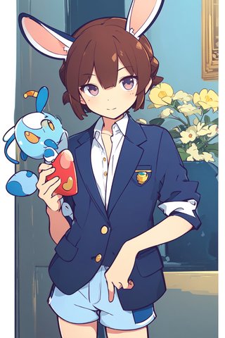 【画像あり】ウサギの男の子「ディッパーくん」のぷよぷよ風イラストを作ってみました！