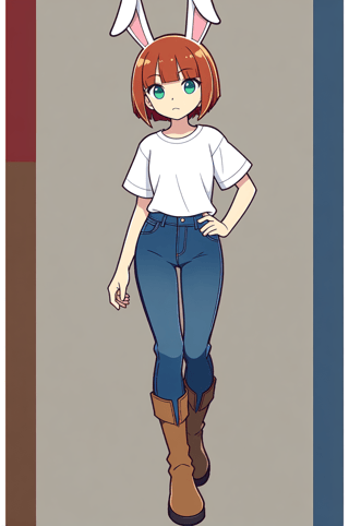 【画像あり】ウサギの女の子「ウェンディちゃん」のぷよぷよ風イラストを作ってみました！