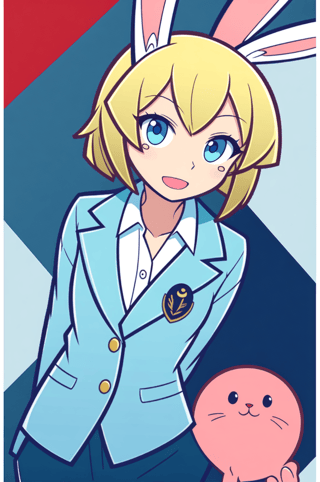 【画像あり】ウサギの男の子「ディッパーくん」のぷよぷよ風イラストを作ってみました！