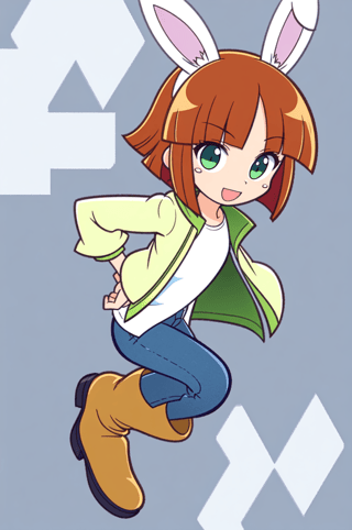 【画像あり】ウサギの女の子「ウェンディちゃん」のぷよぷよ風イラストを作ってみました！