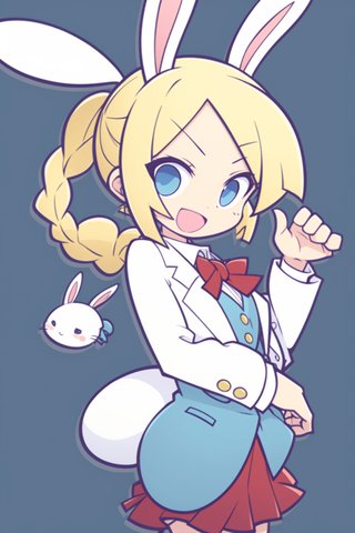 【画像あり】ウサギの女の子「パシフィカちゃん」のぷよぷよ風イラストを作ってみました！