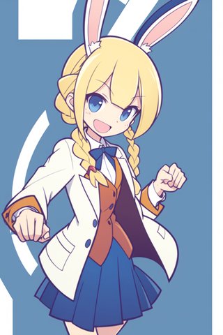 【画像あり】ウサギの女の子「パシフィカちゃん」のぷよぷよ風イラストを作ってみました！