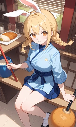 【画像あり】剣道着を着ているウサギの女の子「パシフィカちゃん」のAIイラスト