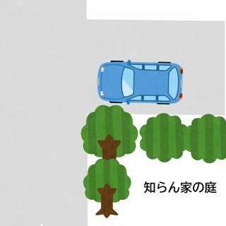 近所にこういう道と家と木があるんだけど
