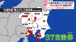 関東37自治体で水道料金値上げ “40％増の街”も困惑の声…