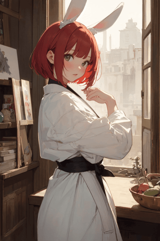 【画像あり】ウサギの女の子「ウェンディちゃん」のAIイラストを作ってみました！