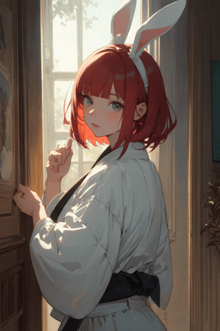 【画像あり】ウサギの女の子「ウェンディちゃん」のAIイラストを作ってみました！